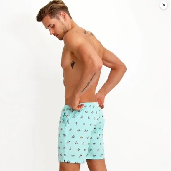 Men's Light Blue Swim Shorts - Picture 2 of 8